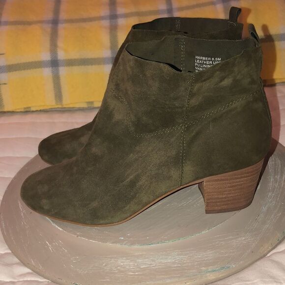 Steve Madden 8.5 Harber Suede Leather Ankle Booties in Camo Olive Green - Picture 3 of 12